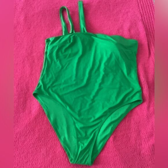 NWT H&M XL green high cut swimsuit - Picture 8 of 11